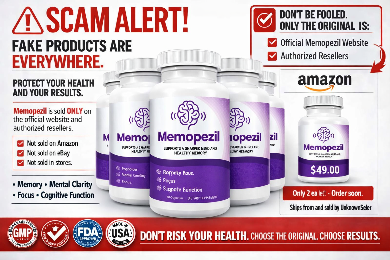 Memopezil Scam Alert — Fake products are everywhere. Buy only from the official website and authorized resellers.